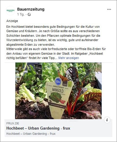 Bauernzeitung Social Ad - Sponsored Post