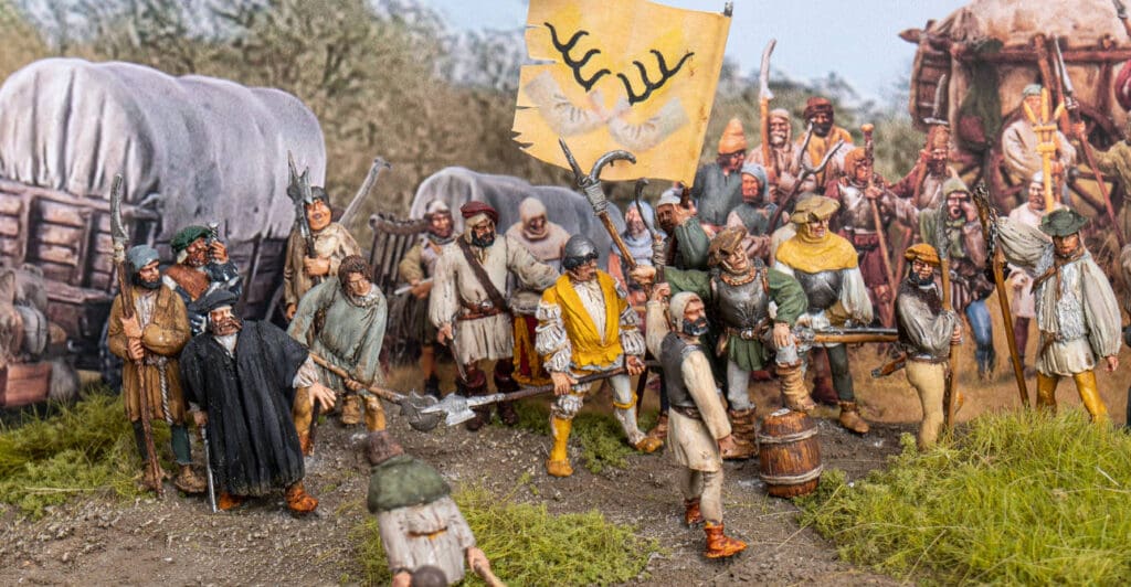 Bauernkriegsdiorama aus Zinnfiguren