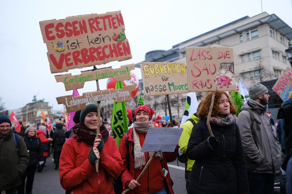 Demonstration von Landwirten