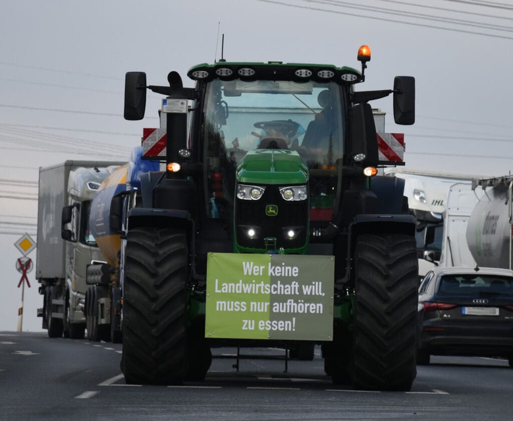 Bauernprotest-Konvoi in Sachsen