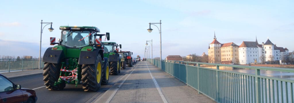 Bauern-Protest Aktion in Sachsen