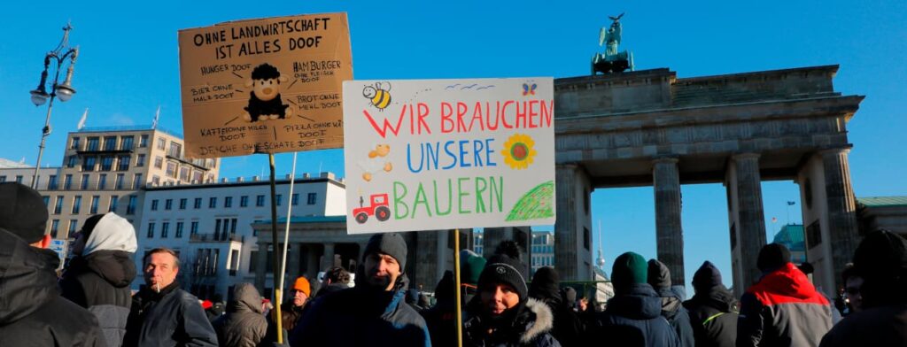 Bauern-Proteste am Brandenburger Tor finden Unterstützung