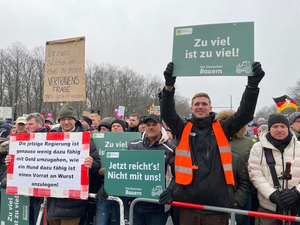 Protest der Landwirte in Berlin bei der Kundgebung