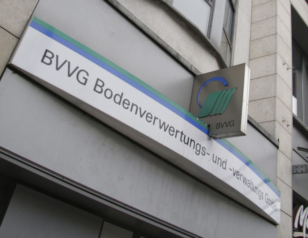 Firmenschild der BVVG Bodenverwertungs- und verwaltungs GmbH