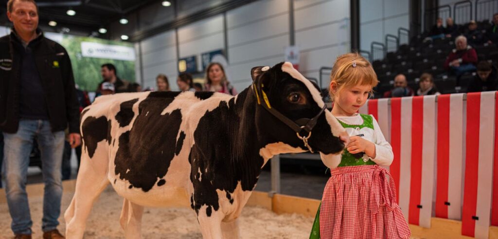 Mit einem mitteldeutsch angelegten Vorführwettbewerb präsentieren sich die Holstein-Jungzüchter auf der agra 2024.