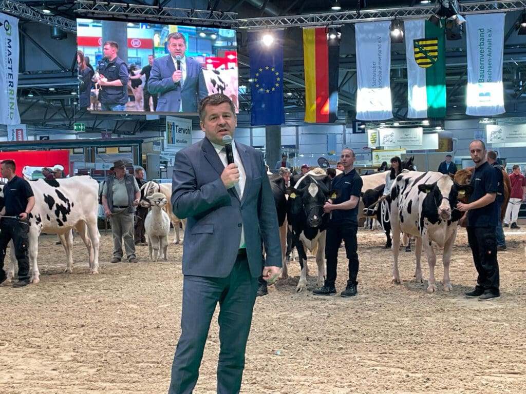 Sven Schulze, Agrarminister von Sachsen-Anhalt, auf der agra 2024 am Eröffnungstag 11.04.2024