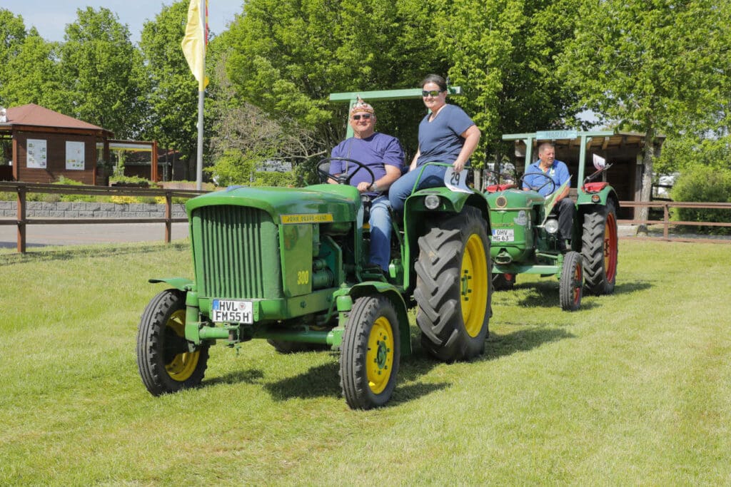 John Deere-Lanz Traktor auf der Brandenburger Landwirtschaftsausstellung
